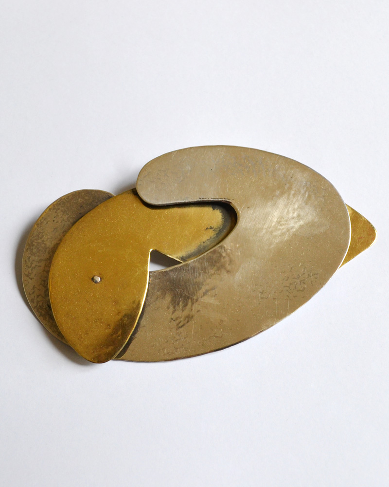 Brooch in silver and bronze