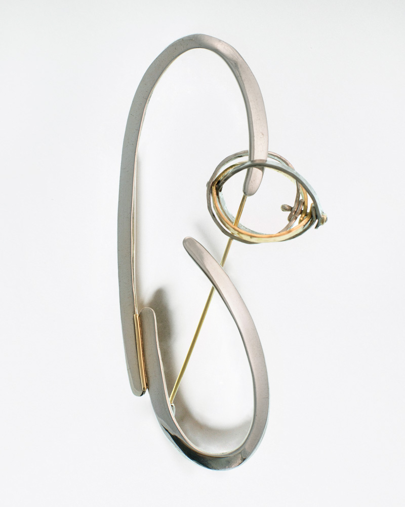 Brooch in silver and gold