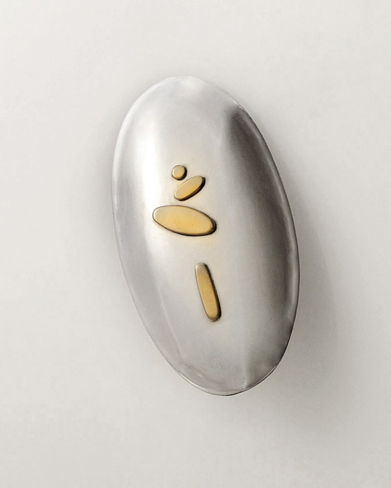 Brooch in silver and gold