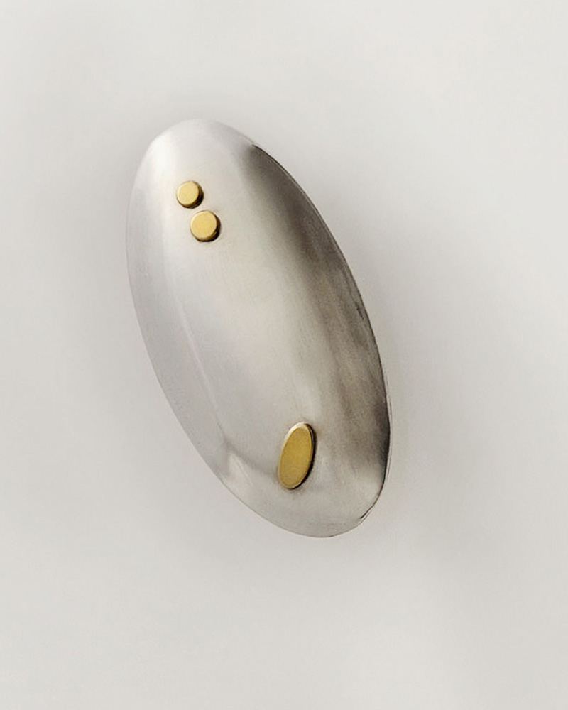 Brooch in silver and gold