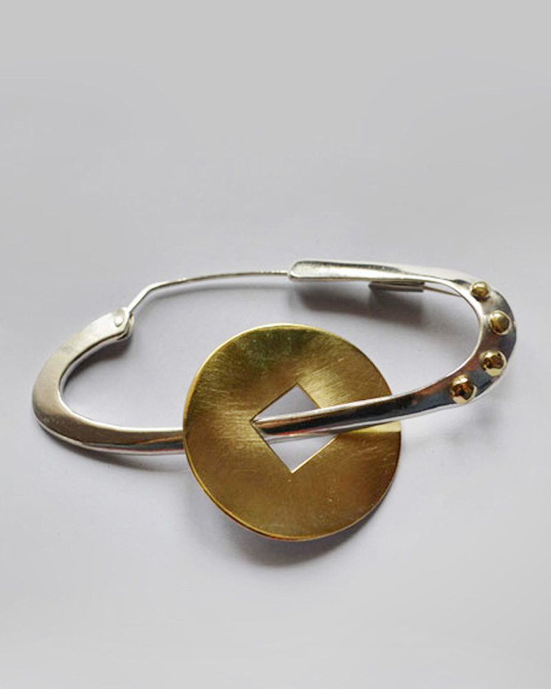 Brooch in silver and bronze